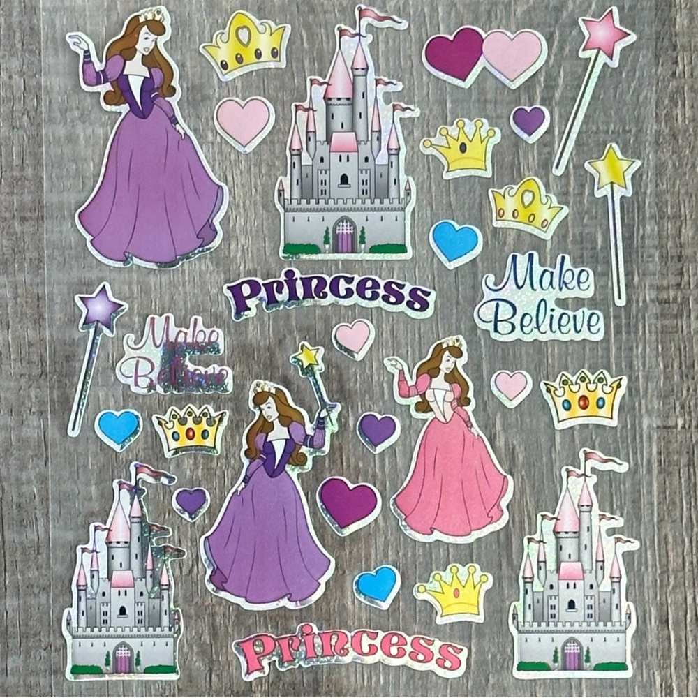 💞 New Princess Sparkle Foil Scrapbook Stickers